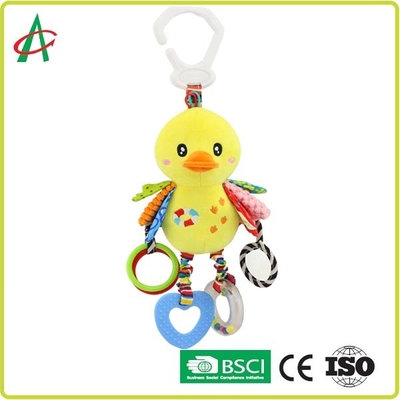 लड़कियों और लड़कों के लिए पीला बतख बेबी आलीशान खड़खड़ 8x25cm